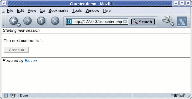 Counter demo screenshot